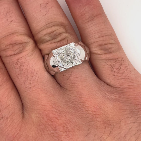 Art Deco Dome Diamond Ring for Men | Saratti